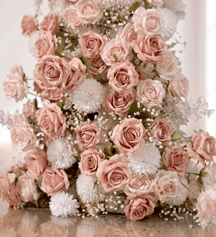 Champagne &amp; Blush Flower Arch | 7.2 ft Silk Wedding Set